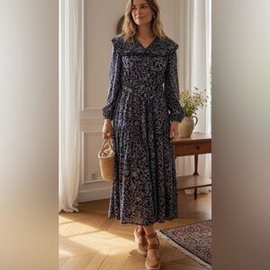 NWT Sonmer $240 Juliet’s Maxi long sleeve floral dress. Size M.